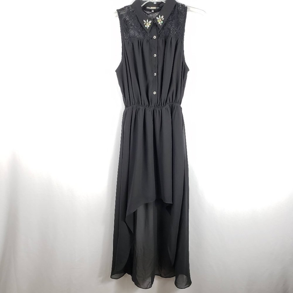 Miss Me Hi-low stone embellished maxi dress Small